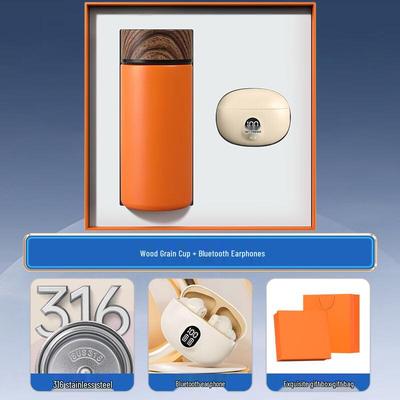 Smart Insulated Cup & Bluetooth Earphone Gift Set