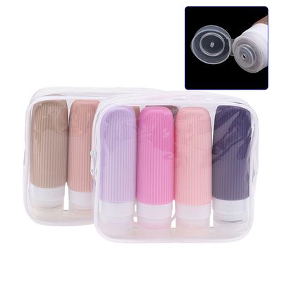 4Pcs/Set Silicone Travel Bottles 90ml Travel Size Containers Leak Proof Refillable Liquid Squeezable Clear Toiletry Bag