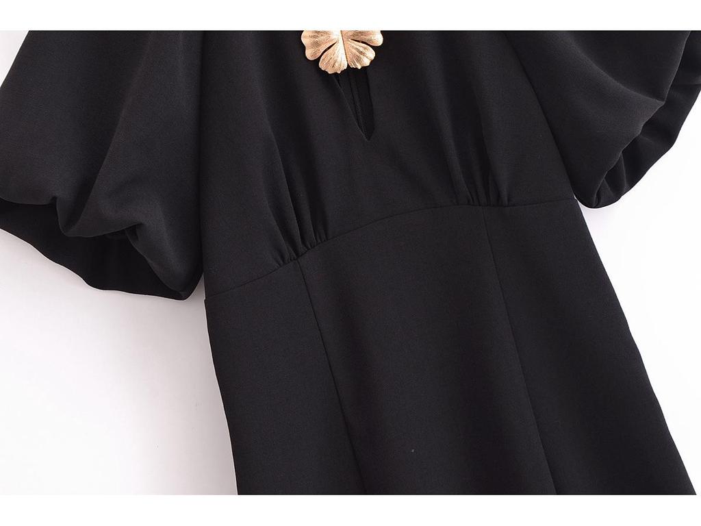 2025 Spring Women's European & American Style Short Sleeve Embellished Dress