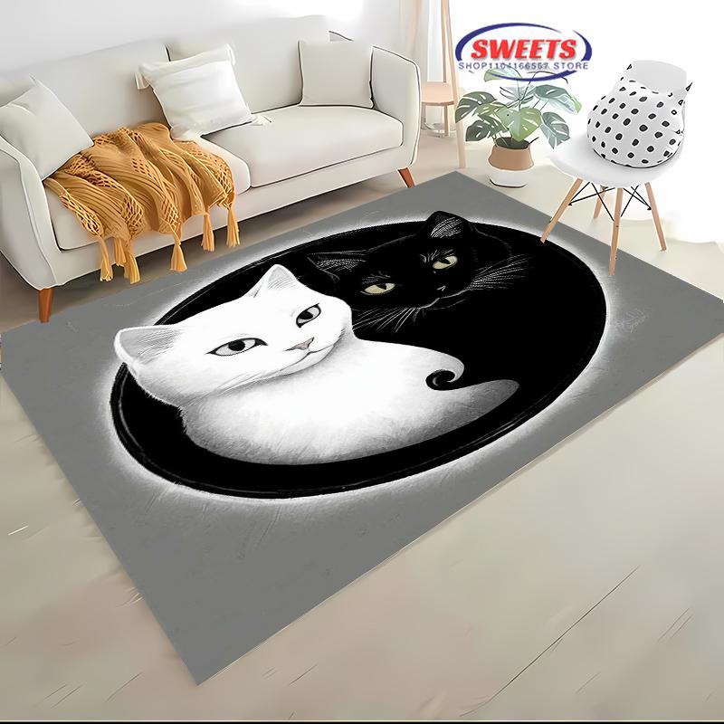 Alfombra Tai Chi Arte Secreto Chino Antiguo, Alfombrilla para Sala de Estar Dormitorio Sofá Cocina Felpudo Decoración, Alfombrilla Duradera Antideslizante para Suelo de Niños