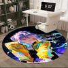 1pc Anime Design Round Carpet for Office Chair Mat, Non-Slip Rug Suitable for Home Decor, Living Room, Bedroom