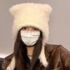 Autumn and winter Internet celebrity cute plush bear hat female plush thickened warm imitation rabbit hair windproof ear protection headhat