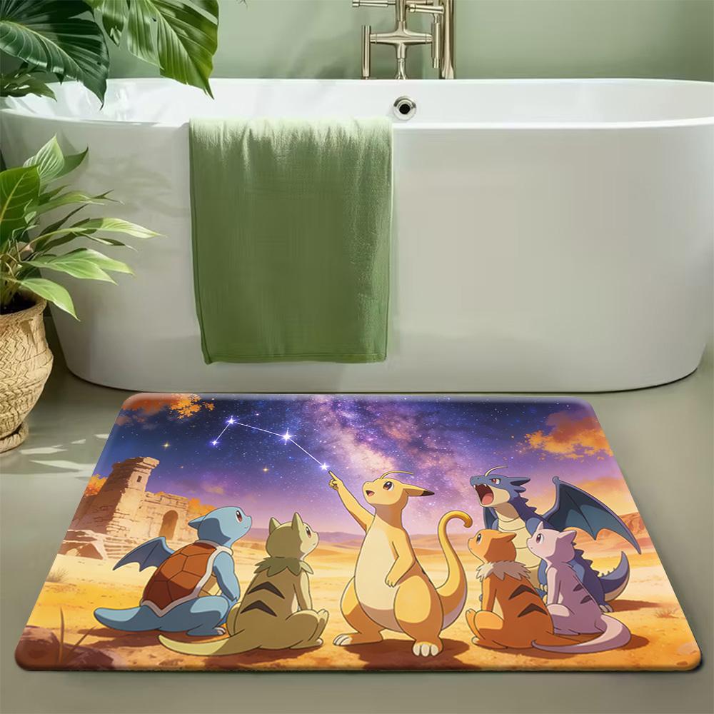 Pokemon Charizard Sunset Sky Anime Print Non-Slip Doormat Floor Mat 40x60cm