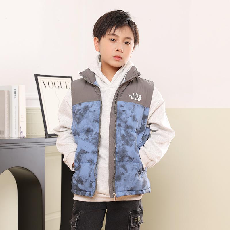 

Короткие жилеты для мальчиков и толстые жилеты для девочек. Зимние детские повседневные жилеты 160cm синий