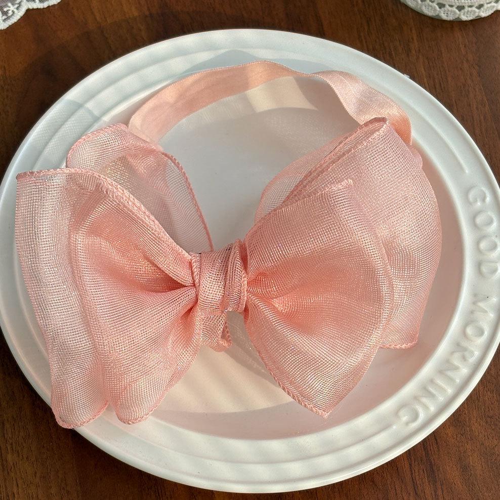 Extra Large Fairy Headband with Gauze Bow for Baby Girls' 100-Day Celebration