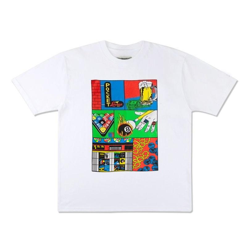 Fashion Billiards Printed Short Sleeve Cotton T-Shirt Loose Fashion Comfortable Men's and Women's Autumn and Winter Innerwear