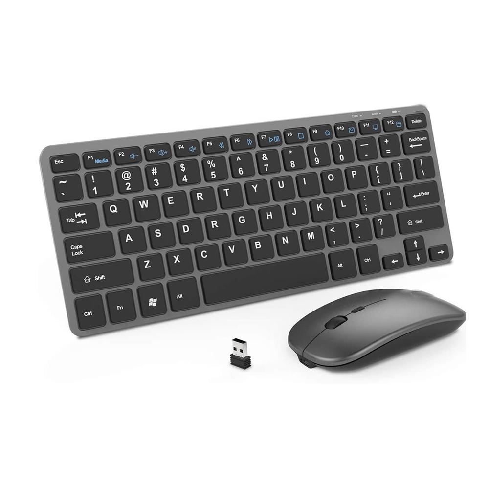 Custom Layout 78keys Portable Plastic Computer Rechargeable Wireless Keyboard and Mouse for Laptop