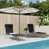 VidaXL Folding Sun Loungers 2 Pcs Black Textilene and Steel 360181