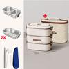 304 Stål Madkasse til Børn Voksne 1-3 Flot Lag Rektangel Bento Box Udendørs Camping Lækagesikker Isoleret Madbeholder