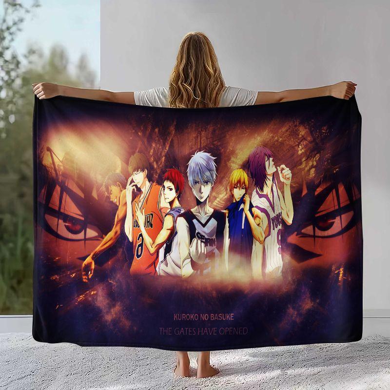 Cartoon Kuroko Basketball Anime Flannel Blanket,Ultra Soft Warm Plush Throw for Home Bedroom Bed Sofa Cover Office Camping gift