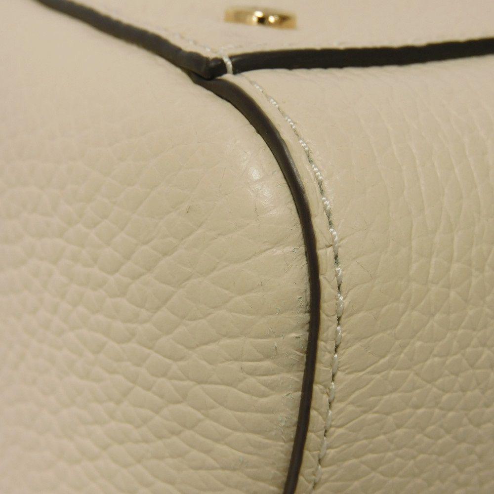 Used Thea Web Small Satchel 10833 84777 7922 Calfskin Tassel 3-Way Shoulder Bag with Double T Logo Ivory Women's from