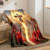Jesus Roses Halo Blanket  Printed Blanket for Living Room Bed Couch lunch break Soft Cozy Blanket for Friend's festival Gift