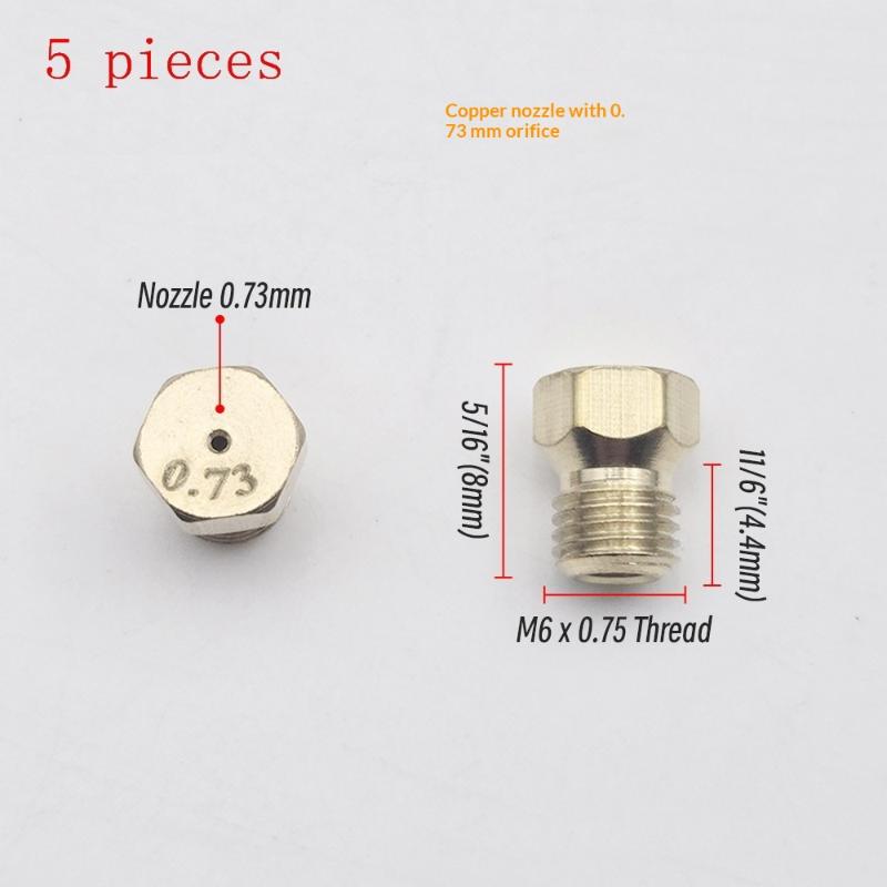 5PCS Brass Burner Gas Hob LPG- Conversion Kits Jets 50 65 70 87 95 Brass Nozzle For Gas Stove Brass Nozzle Propane Injector
