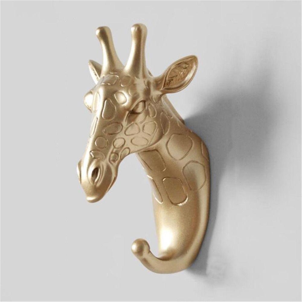 Wall Mounted Wall Hanging Decoration Resin Wall Keys Holder Animal Head Decorative Hook  Door