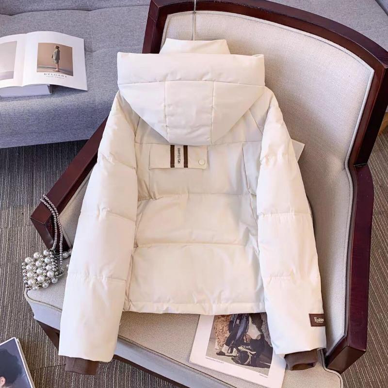 Fashion Hooded Down Jacket Short Loose Fit Winter Thickened Coat Women Oversize Warm Cotton Padded