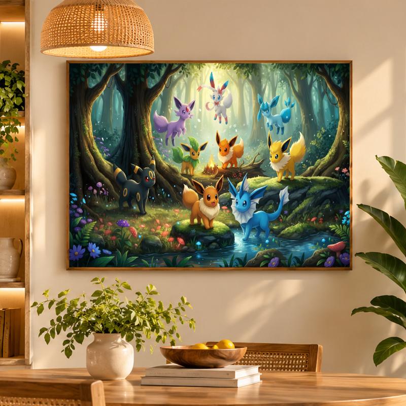 5D Diamond Painting Eevee Evolutions DIY Full Drill Diamond Art Kit Home Decoration