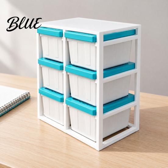 Small Box Organizer Miniature Rack with 6 Storage Boxes Tiny Dollhouse Furniture Shelf Multi-Layer Storage Scene Decor Accessory Supplies