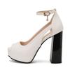 Fashion Summer European and American Peep Toe Shoes Super High-Heeled Pumps Platforms Goth Sandals Ankle Strap Buckle Wedding Party Shoe