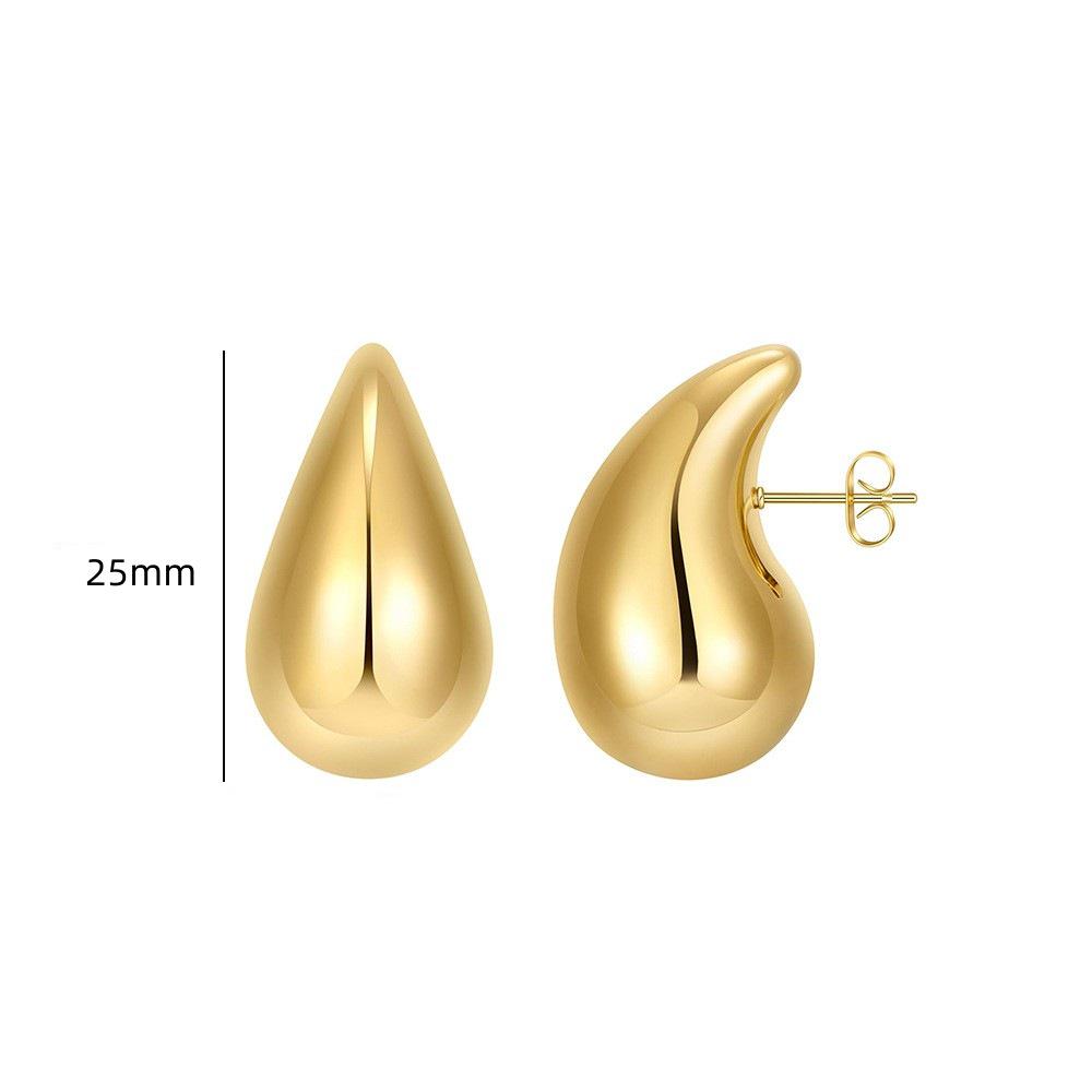 Women s Geometric Water Drop Earrings - European & American Hip-Hop Style, Creative Metal Needle Jewelry