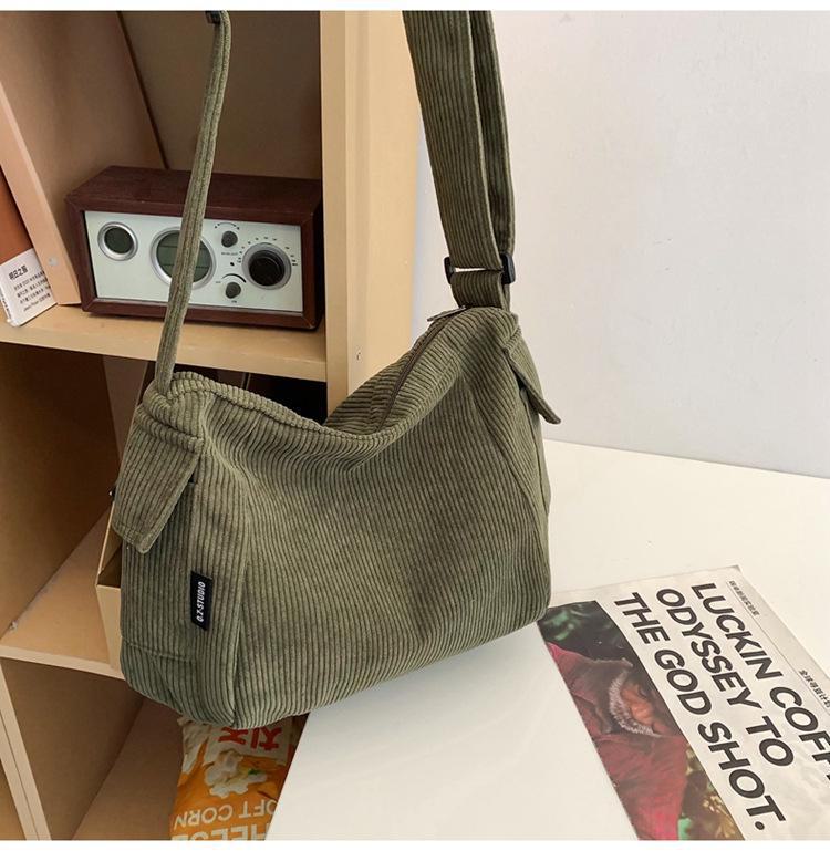 

Японская ретро-кордерая сумка-мессенджер - повседневная сумка через плечо унисекс для поездок на работу зелёный