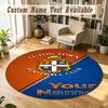 Round Rug Custom NameLuton Town Pattern Non Slip Carpet Home Floor Decor