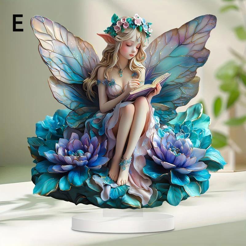 1Pcs Butterfly Fairys Sculpture Ornament Home Decoration Acrylic Butterfly Fairys Statue Figurines Table Centerpieces
