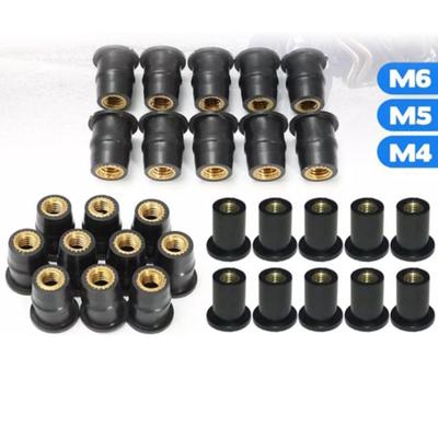 Motorrad-Tuning Windschutzscheiben-Gummimutter N4M5M6 Messingmutter Expandierter Gummi Well Nut Nietverschluss
