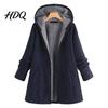 Plush Lining Plus Size Coat Women Hoodie Autumn Loose All Match Winter Solid Color Warm