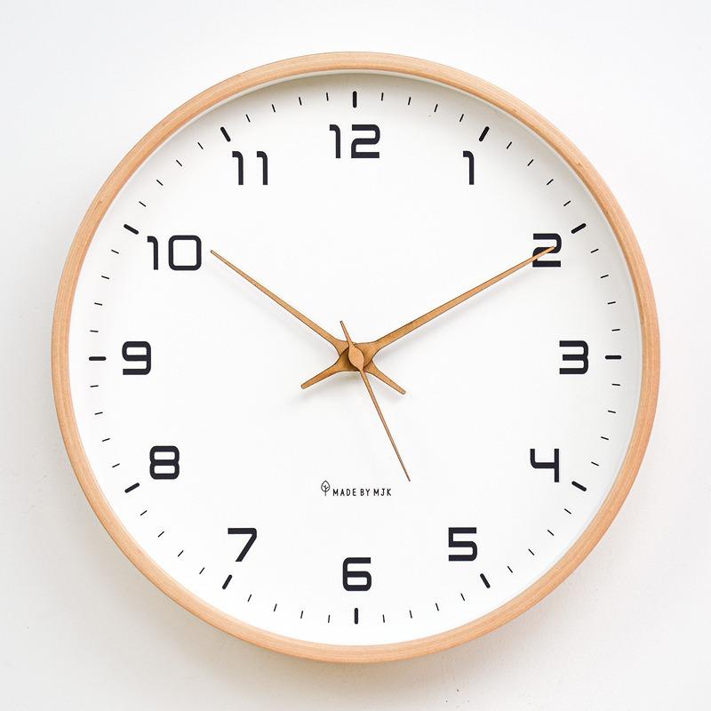 Nordic Style Large Wooden Wall Clock Modern Minimalist Mute Clocks Living Room Home Decor Wood Wall Clock 12inch