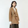 Fanzhen Women's 100% Wool Mid-Length Belted Coat