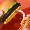 Air Cooler Novelty Hamburger Mini Fan with Makeup Mirror Foldable Design 3-Speed Wind Adjustment USB Rechargeable Cooling Fan