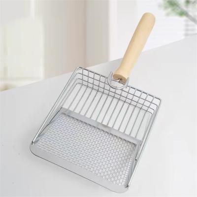 Pet Cleaning Tool Stainless Steel Washable Convenient Cat Litter Scoop Stainless Steel Durable Handle Pet Poop Shovel