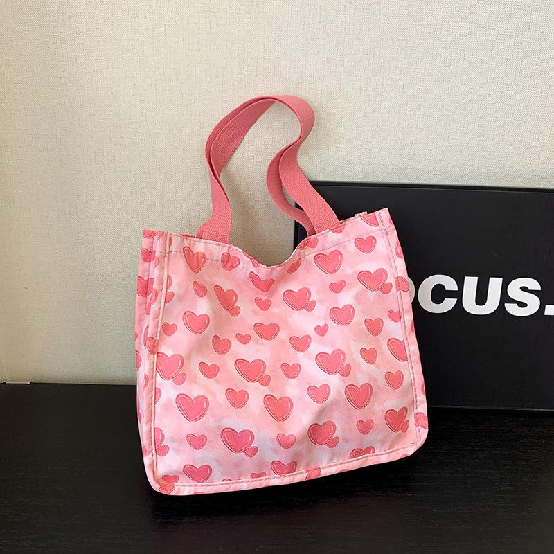 Large-capacity bag women's 2025 spring and summer new cute versatile shoulder bag love portable commuter tote bag