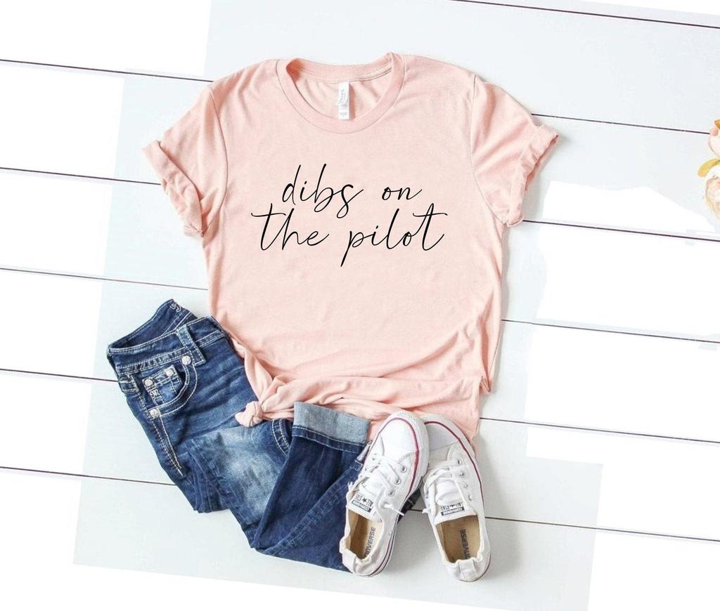 Dibs on the pilot girlfriend wife pilot shirt gift aviation gift funny airplane shirt gift for pilot funny pilot shirt airplanes shirt gg