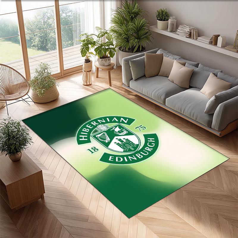 Tappeto Morbido per Pavimento Antiscivolo Hibernian FC Calcio Calcio Modello Tappeto per Interni Tappetino Decorazione Sportiva per Camera da Letto