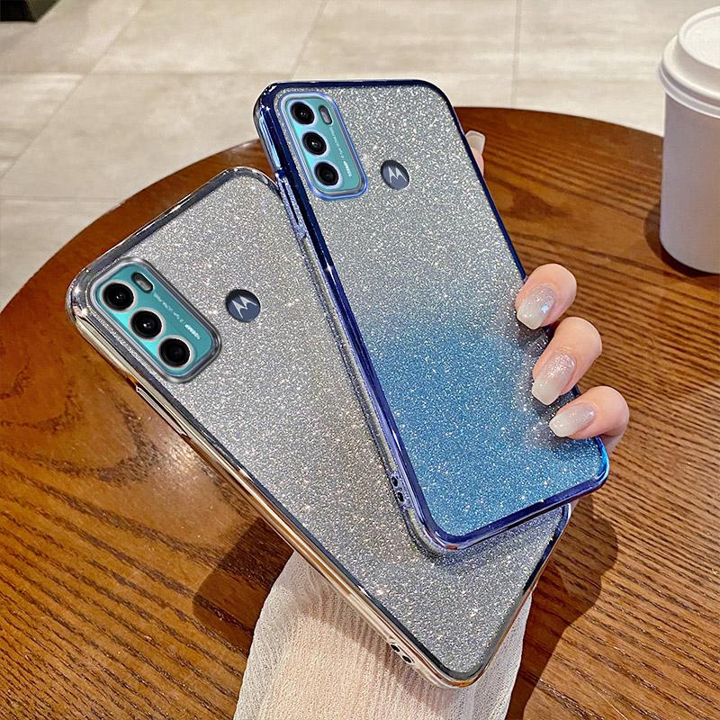 Luxury Colorful Glitter Plating Phone Case For Motorola Moto G42 G52 G53 G54 G40 Fusion Shockproof Bling Bumper Soft Back Cover