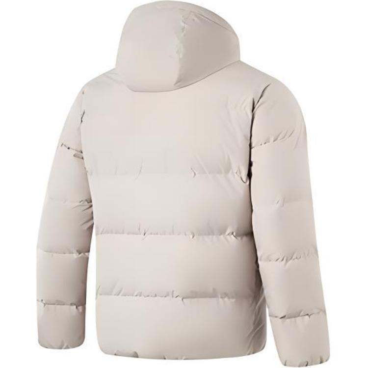 Li Ning Fitness Series Water-Resistant Infrared Thermal Casual Hooded Short Zipper Down Jacket Men Outerwear Dusty-Gray AYMV767-3