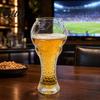 Large Capacity Beer Glass Soccer Trophy Glass 400/600ml Mug Heavy Duty Football Hercules Cup Mug Shaped Pint for Home Bar Gift Sports Fans