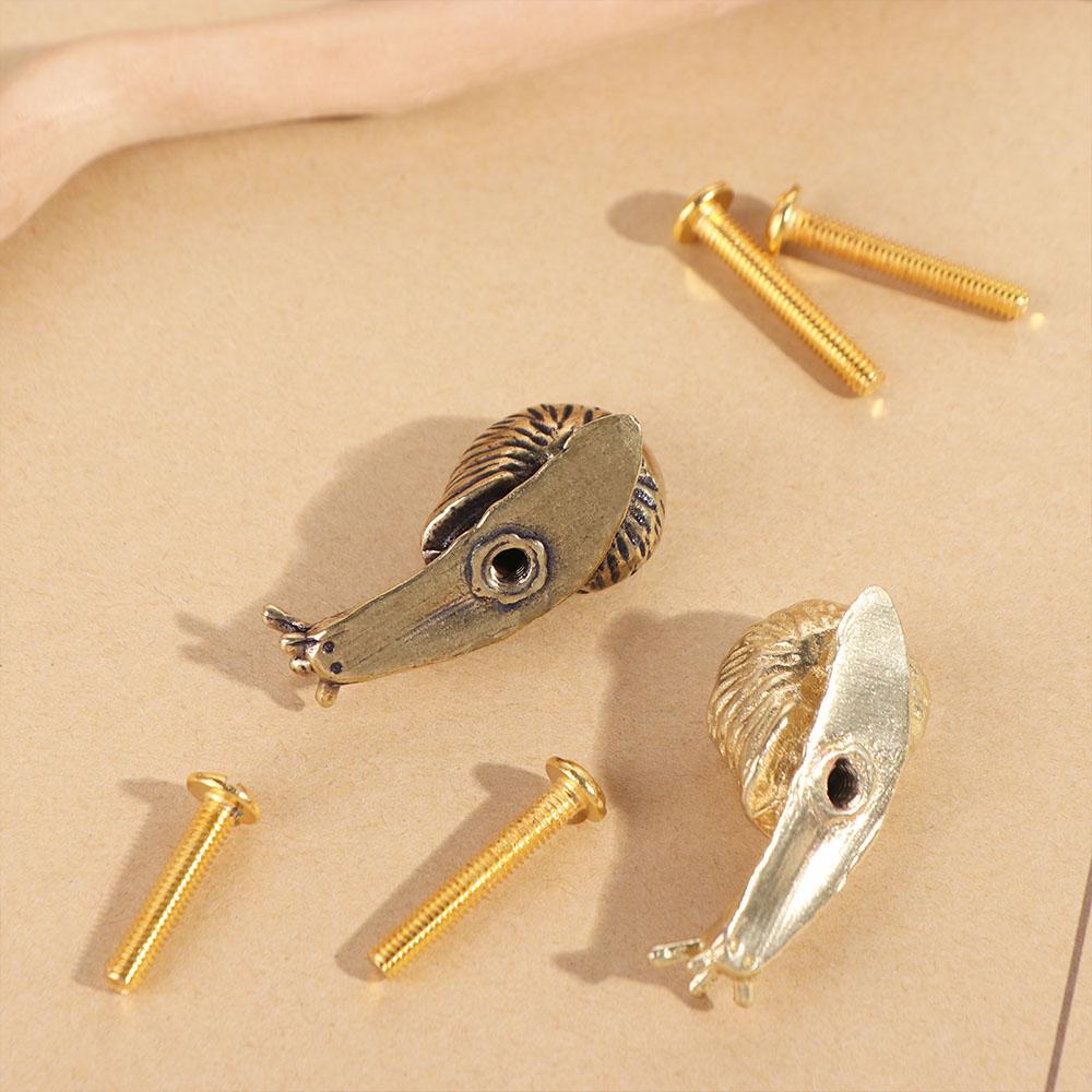 Luxury Cabinet Door Knobs Retro Wardrobe Drawer Pulls Trendy Snail Brass Handle Dresser