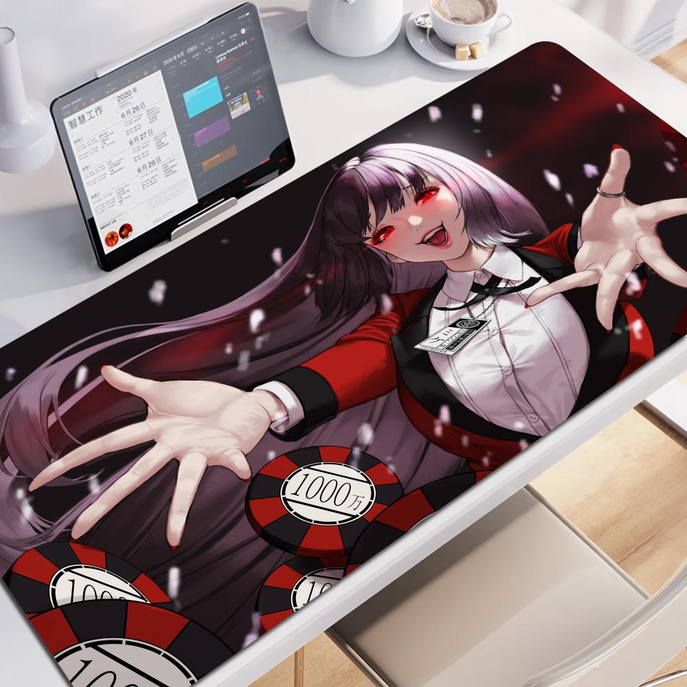 Kakegurui Yumeko Jabami Mouse Pad Cute Anime Girl HD Desk Pad Extended Gaming Keyboard Mats Large XXL xcm Gamer Mousepad