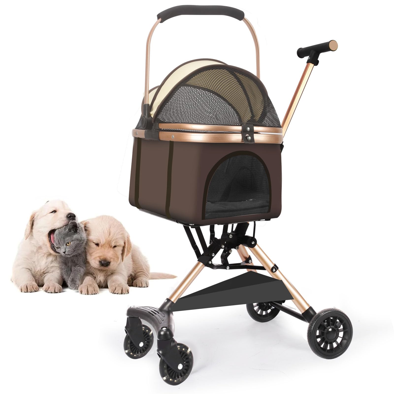 

JZOOOZ Раздельная коляска для домашних животных для собак с поворотными передними колесами и легким легким большим, подходит для маленьких и средних, удобно для покупок (Размер