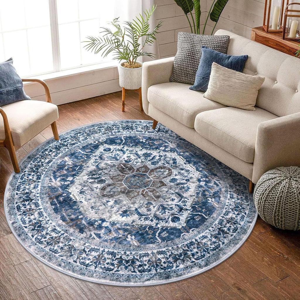 Ethnic Style Round Floor Mat Mandala Living Room Coffee Table Blanket Home Bedroom Bedside Blanket Hotel Guesthouse Carpet