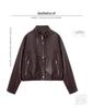 Genuine Lambskin Casual Leather Jacket 2025: Versatile Loose Stand Collar Outerwear for Petite Sizes