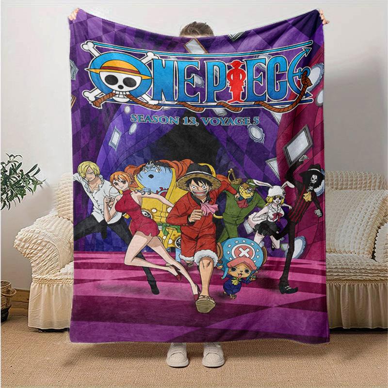 1pc One Piece Season Adventure Soft Throw Blanket Flannel All Season Light Weight Living Room/Bedroom Warm Blanket. M7270130