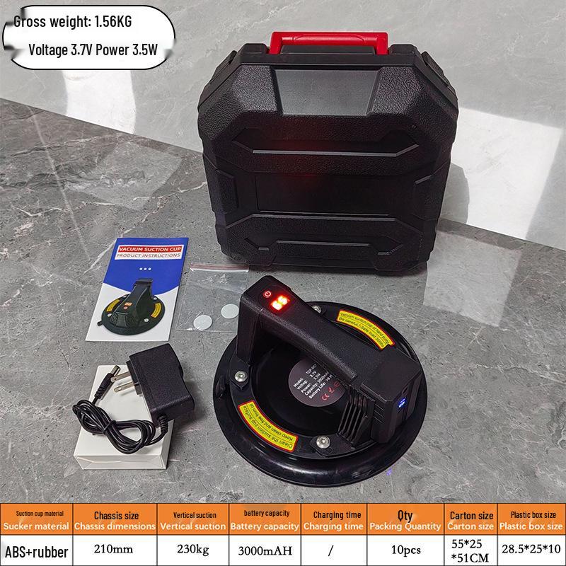 8-Inch Automatic Electric Vacuum Suction Cup for Heavy-Duty Glass and Tile Lifting