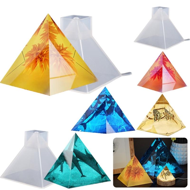 Silicone Pyramid Molds Crystal Epoxy Mold Pyramid Epoxy Resin Casting Mold for DIY Crafts Aromatherapy Candle Making