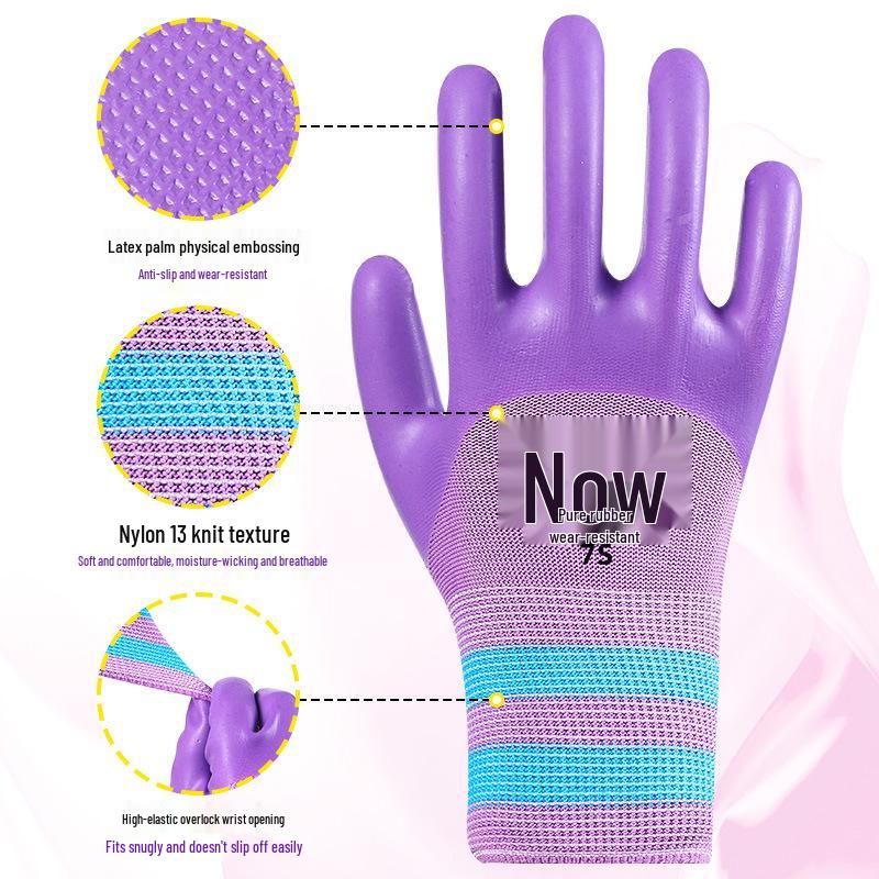 Małe Rękawice Robocze Damskie: Wytrzymałe, Antypoślizgowe, Gumowane Rękawice Robocze