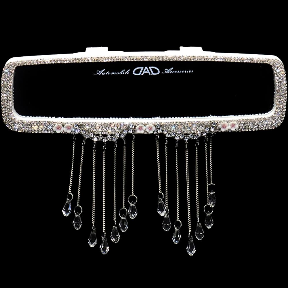 

Umora Зеркало заднего вида Сверкающий кристалл Легко для украшения вашего белого зеркала, Подвеска, Установка, Автомобиль, белый