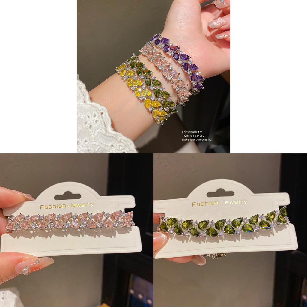 Doppellagiges Zirkon Wassertropfen Schmuckarmband im femininen Stil für den täglichen Gebrauch