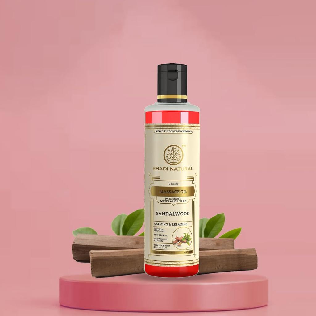 Khadi Natural Sandalwood Massage Oil Paraben Mineral Oil Free